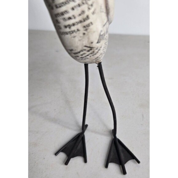 Mother Goose and Decor Papier Paper Mache Figure Collage and Metal - Picture 4 of 5